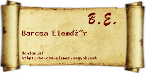 Barcsa Elemér névjegykártya