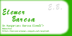 elemer barcsa business card